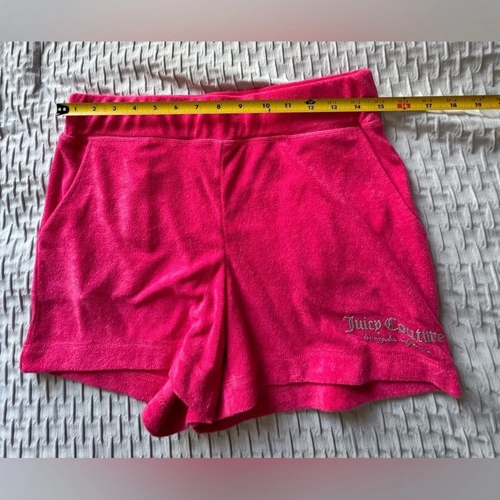 Juicy Couture Fuchsia Towel Set Short Sleeve Zip Up and Shorts